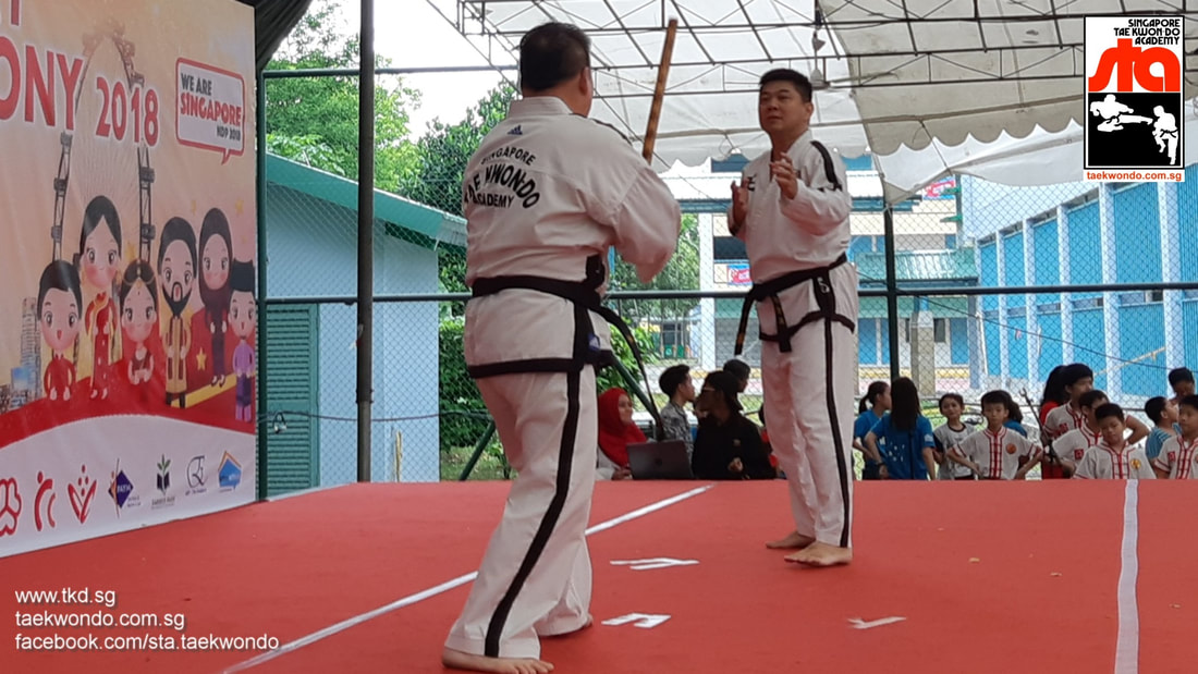 Self Defence Demo Instructor Andrew Seck Master Albert Ong STA Taekwondo Pek Kio CC Farrer Park City Serangoon